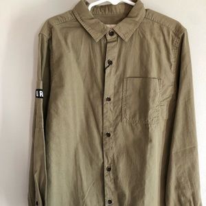 Zara Boys Army Greeb Button Down Shirt